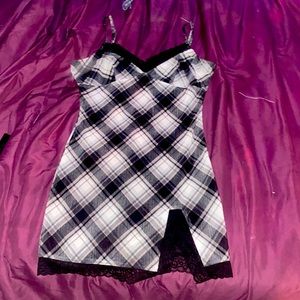 Black and white plaid dress